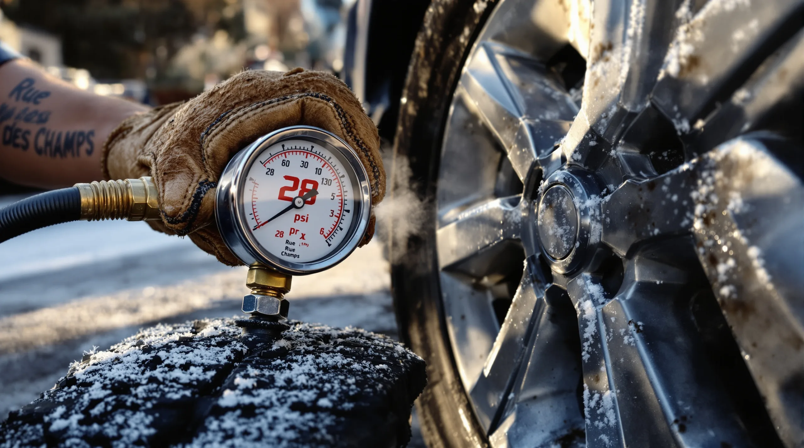 Le froid dégonfle vos pneus : remettez 0.2 bar pour compenser la chute de pression