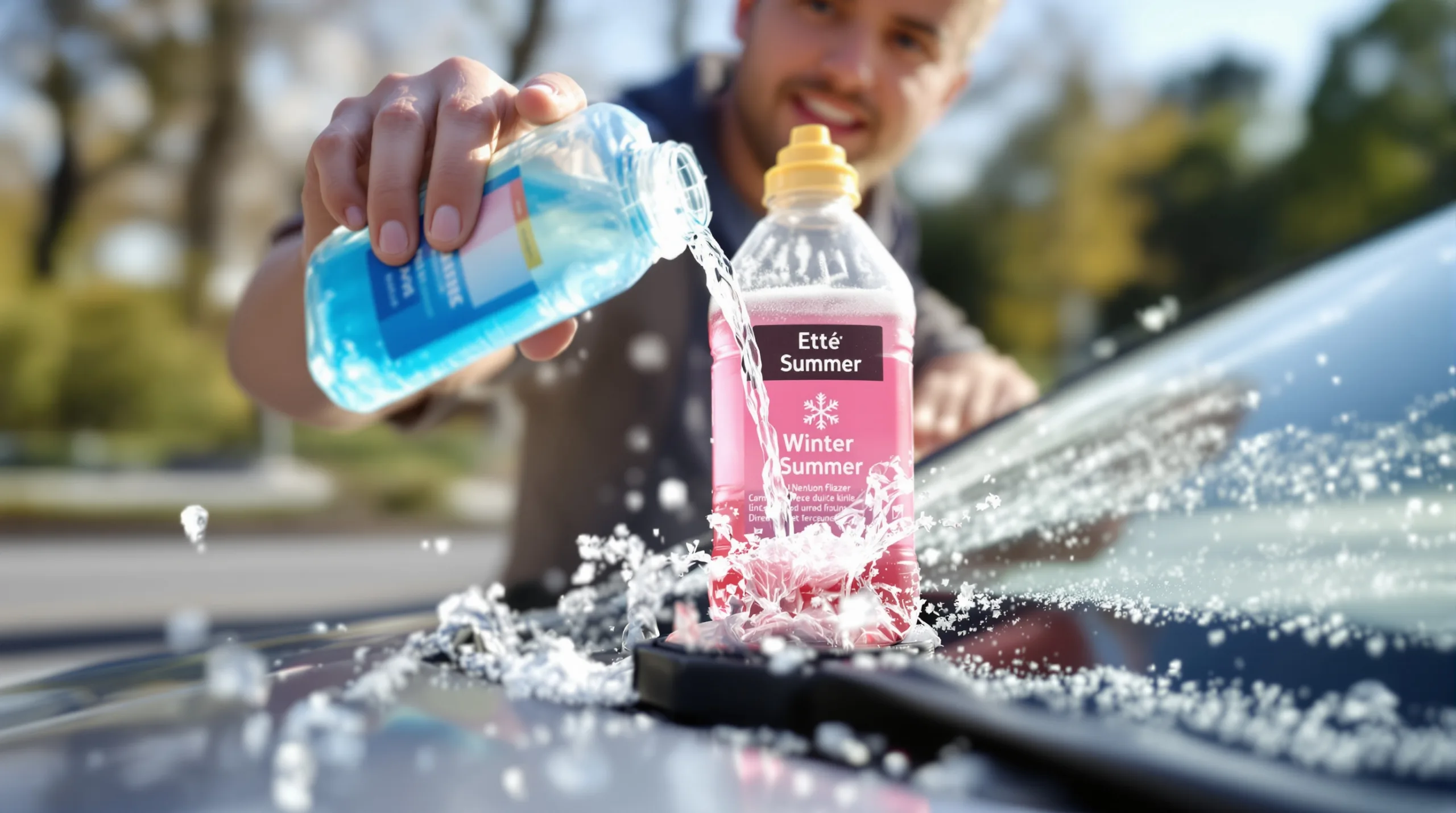 Mélanger du lave-glace été et hiver ? Attention, ça peut geler quand même