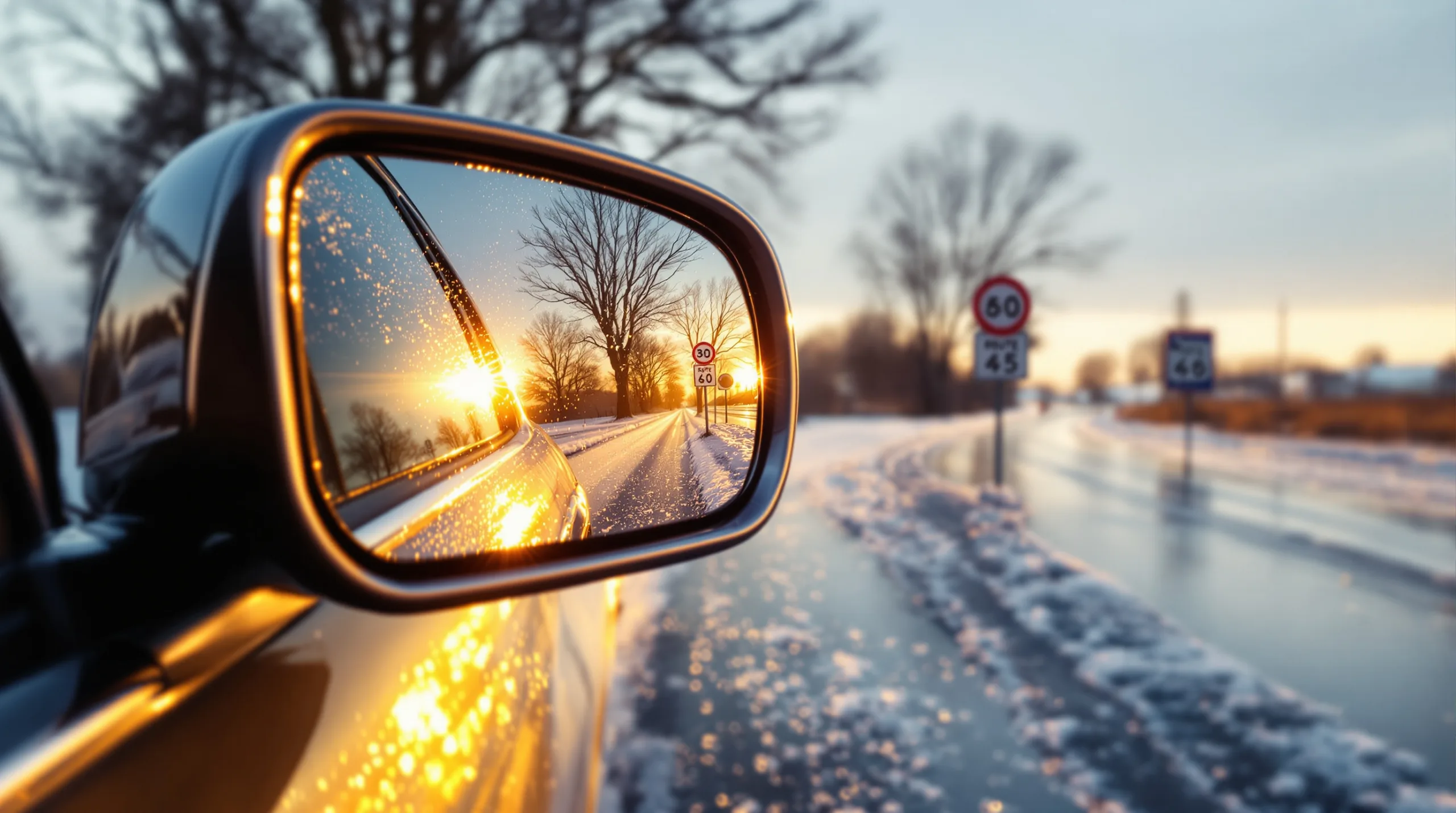 Route qui brille ? L’astuce des rétroviseurs pour savoir si c’est du verglas