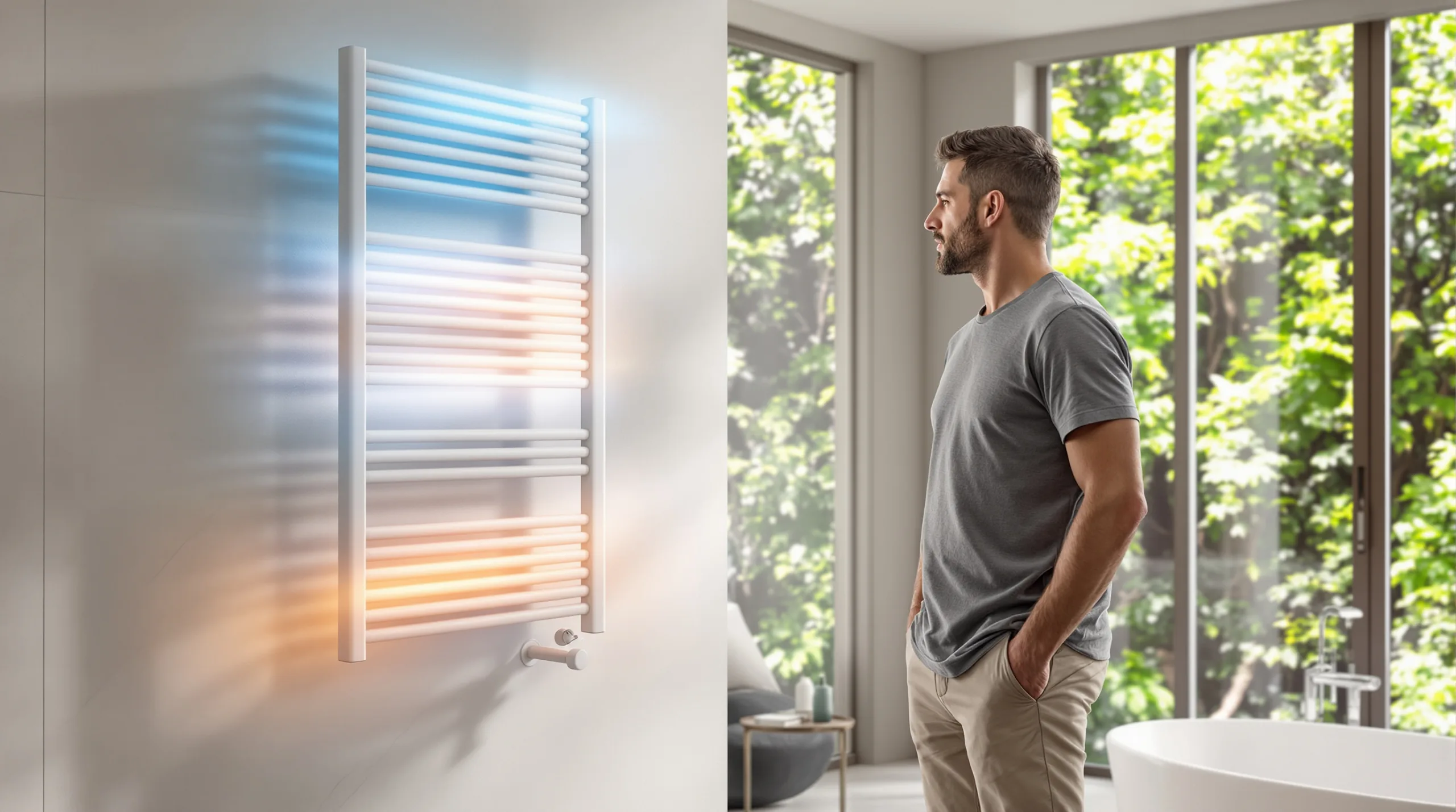 Votre sèche-serviettes est froid en haut ? Il est rempli d’air, purgez-le vite