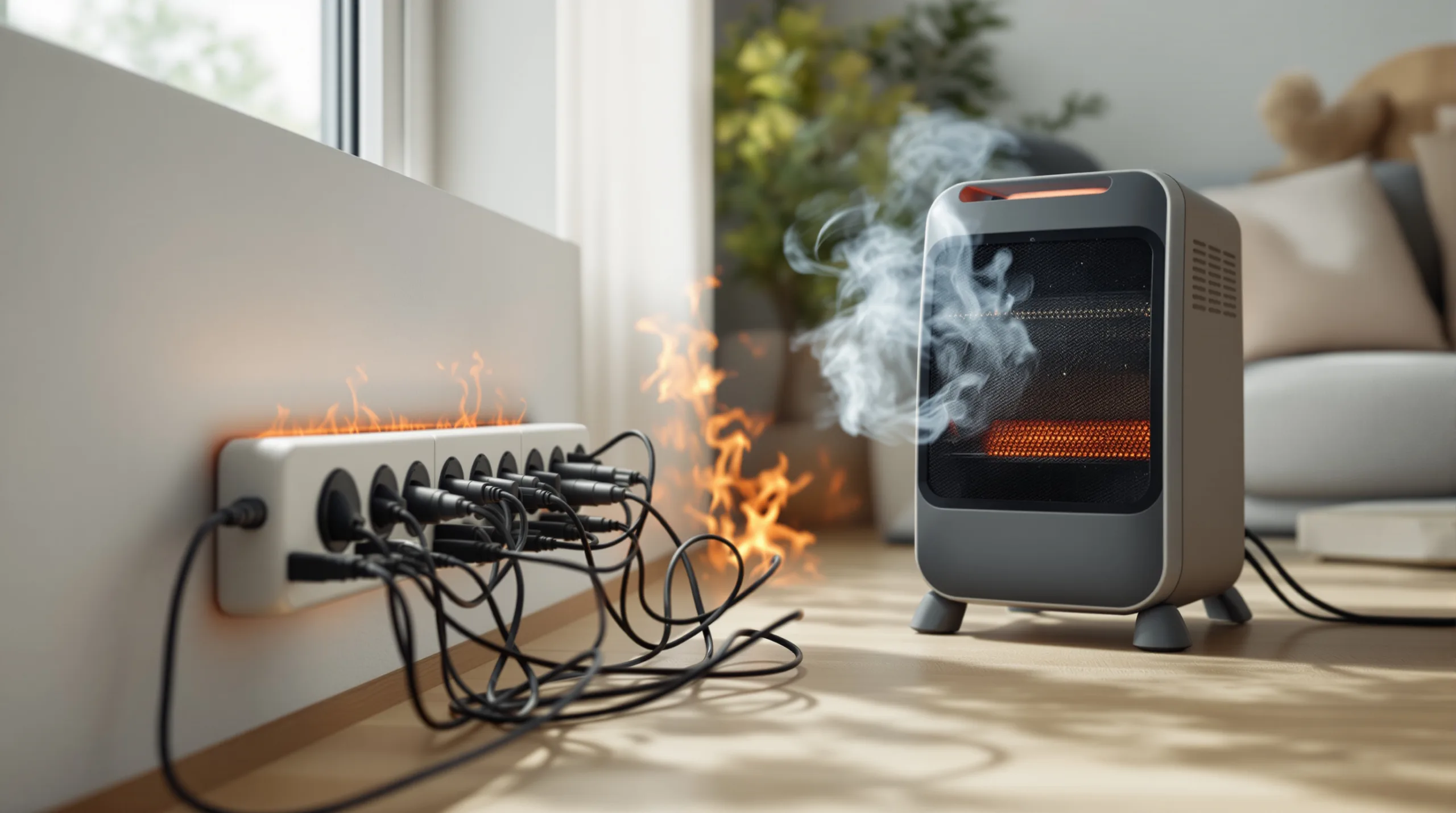 Danger d’incendie : pourquoi ne jamais brancher un radiateur d’appoint sur une multiprise