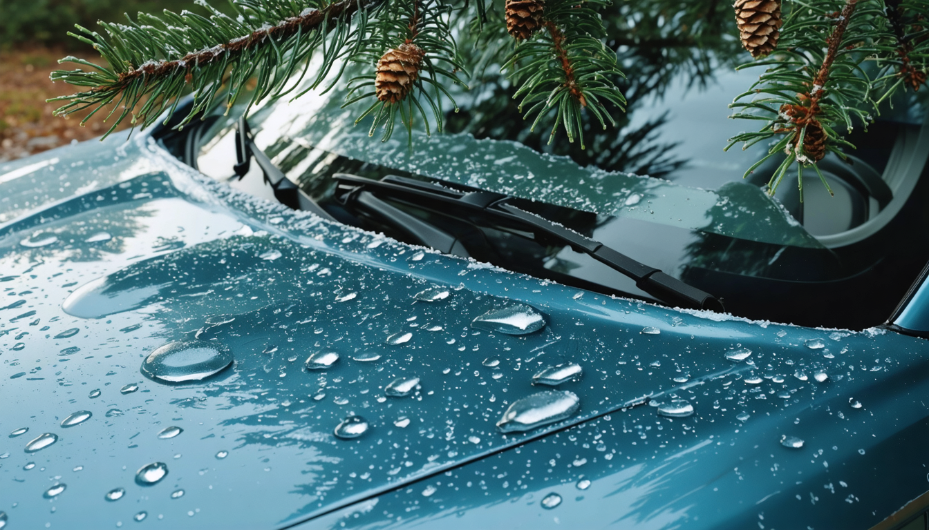 Garé sous un sapin ? La résine gelée est une horreur, n’essayez pas de gratter